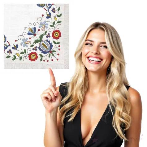 serwetki ludowe kaszubski folk z szara ramka maki 33 cm 20 szt