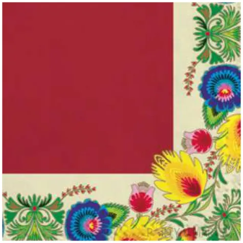 serwetki ludowe kwiaty i czerwien maki 33 cm 20 szt