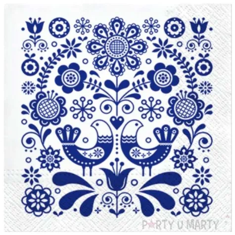 serwetki ludowe szlaczki paw 33 cm 20 szt