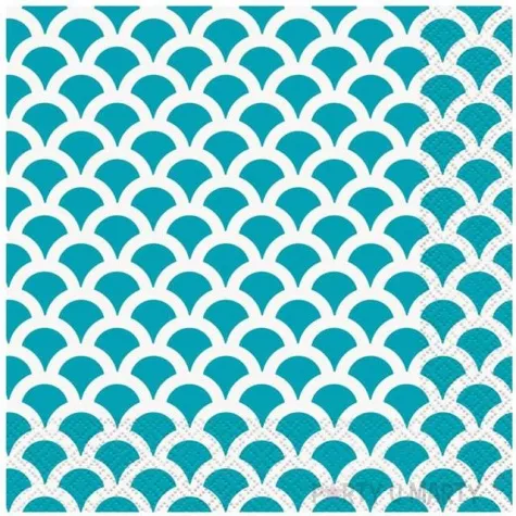 serwetki luski turkusowe unique 33 cm 16 szt