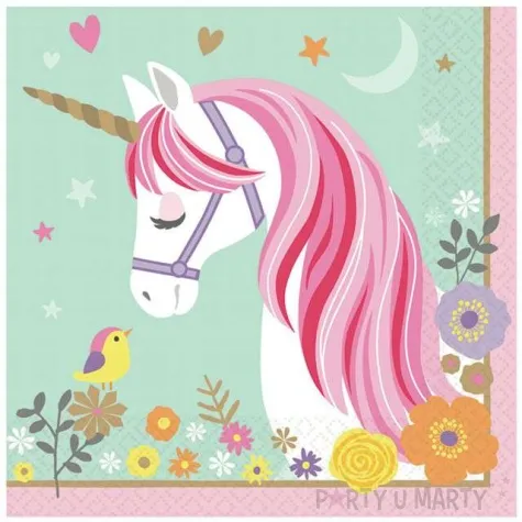 serwetki magiczny jednorozec amscan 33 cm 16 szt