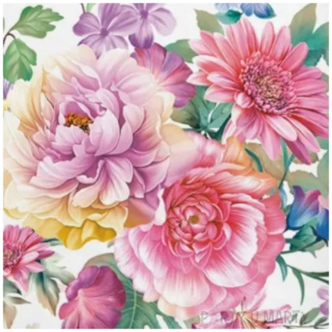 serwetki malowane kwiaty maki 33 cm 20 szt