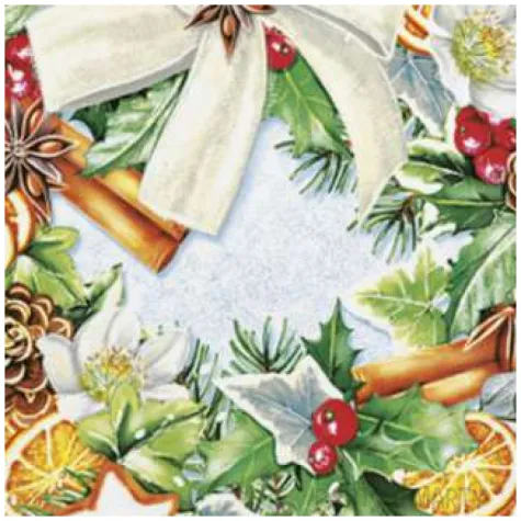 serwetki malowany swiateczny wieniec maki 33 cm 20 szt