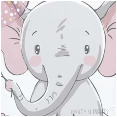 serwetki maly slonik z rozowym balonikiem maki 33 cm 20 szt