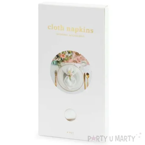 serwetki materialowe muslinowe biale 40 cm 4 szt