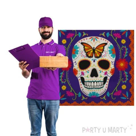 serwetki meksykanska czaszka kolorowe amscan 33 cm 16 szt