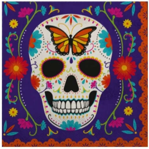 serwetki meksykanska czaszka kolorowe amscan 33 cm 16 szt