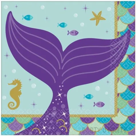 serwetki mermaid wishes amscan 25 cm 16 szt
