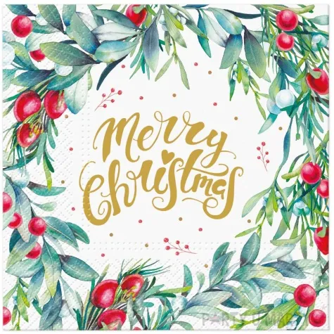 serwetki merry christmas jarzebina kolorowe paw 33 cm 20 szt