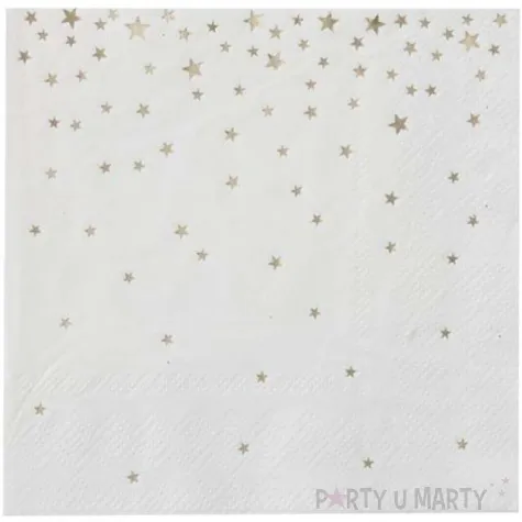 serwetki metalic star biale ginger ray 25 cm 20 szt