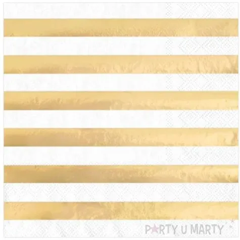 serwetki metaliczne paski zlote partypal 33 cm 10 szt