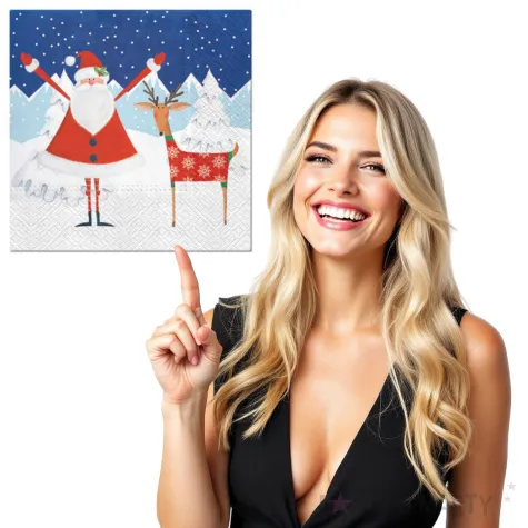 serwetki mikolaj i renifer paw 33 cm 20 szt