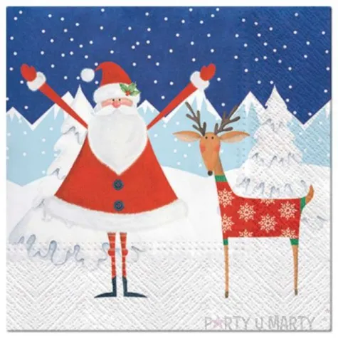 serwetki mikolaj i renifer paw 33 cm 20 szt