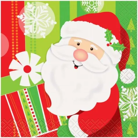 serwetki mikolaj z prezentem unique 25 cm 16 szt