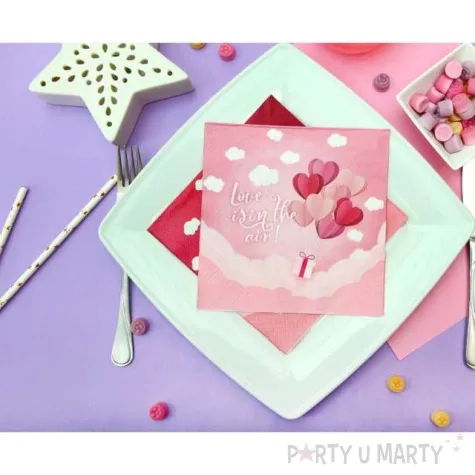 serwetki milosne serca love is in the air rozowe godan 33 cm 20 szt