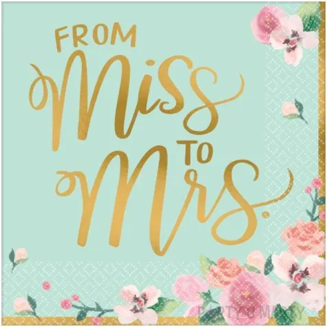 serwetki mint to be from miss to mrs mietowe amscan 33 x 33 cm 16 szt