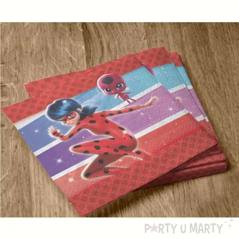 serwetki miraculum biedronka i czarny kot party factory 33 cm 20 szt