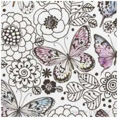 serwetki motyle posrod kolorowych kwiatow maki 33 cm 20 szt