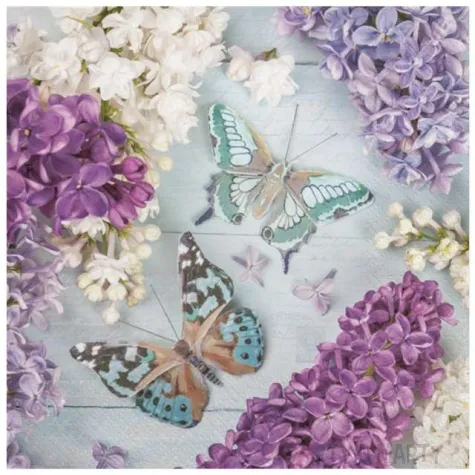 serwetki motyle wsrod lilii maki 33 cm 20 szt