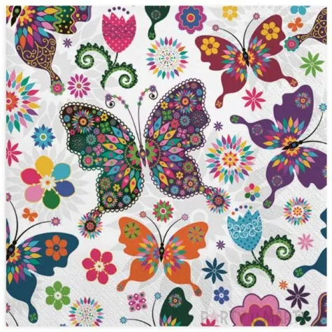 serwetki motylowe witraze maki 33 cm 20 szt