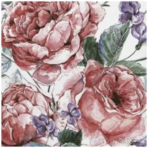 serwetki namalowane angielskie roze maki 33 cm 20 szt