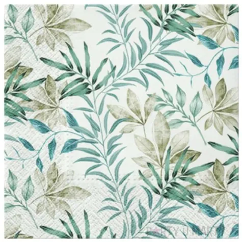 serwetki naturalne liscie paw 33 cm 20 szt