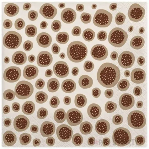 serwetki nieregularne babelki brazowe maki 33 cm 20 szt