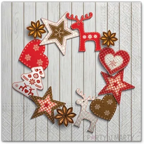 serwetki nordycka dekoracja paw 33 cm 20 szt