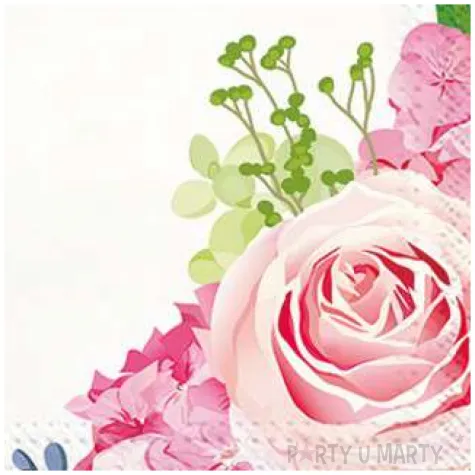 serwetki nostalgiczna roza paw 33 cm 20 szt