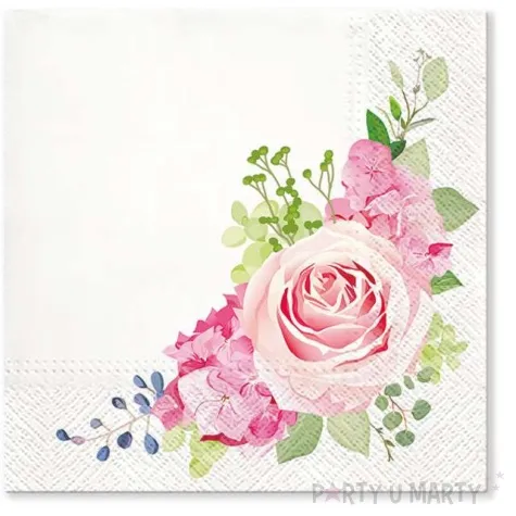 serwetki nostalgiczna roza paw 33 cm 20 szt