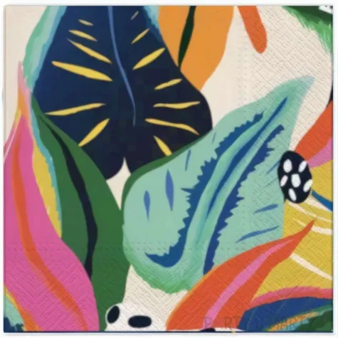 serwetki nowoczesne liscie paw 33 cm 20 szt