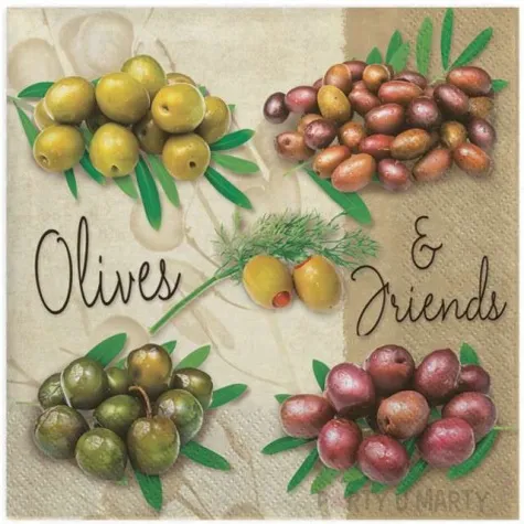 serwetki oliwkowa wariacja maki 33 cm 20 szt