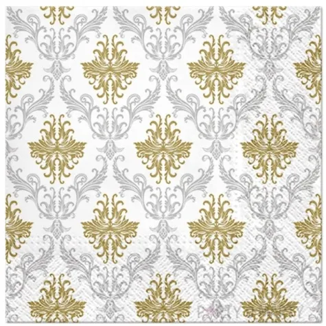 serwetki ornament srebrny paw 33 cm 20 szt