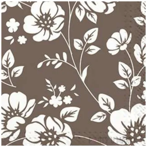 serwetki ornament z bialych kwiatow paw 33 cm 20 szt