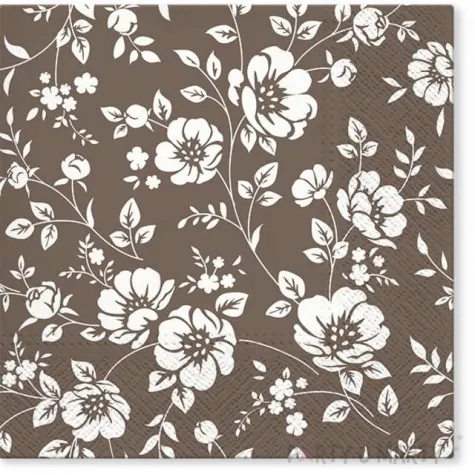 serwetki ornament z bialych kwiatow paw 33 cm 20 szt