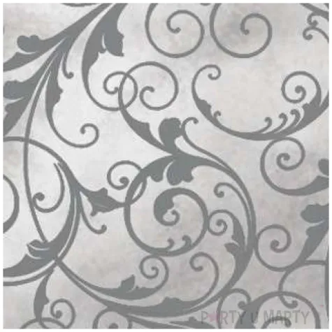 serwetki ozdobne srebro maki 33 cm 20 szt