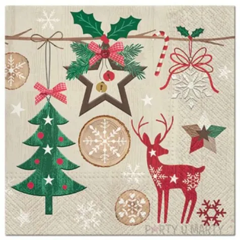 serwetki ozdoby swiateczne naturalne paw 33 cm 20 szt