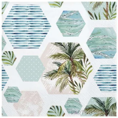 serwetki palmowe kafelki maki 33 cm 20 szt