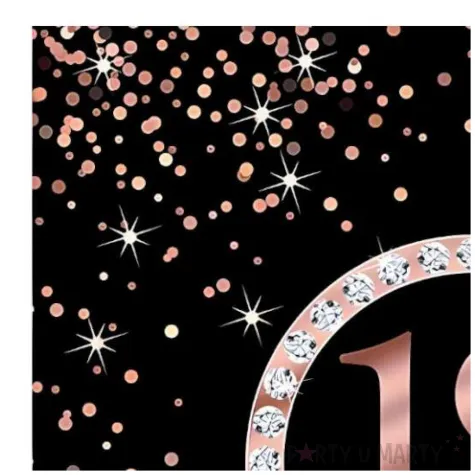 serwetki papierowe 18 urodziny czarny rose gold maki 33 cm 20 szt