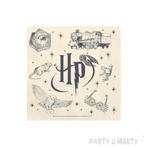 serwetki papierowe dekoracje na stol urodziny halloween harry potter retro bezowe 33 cm x20