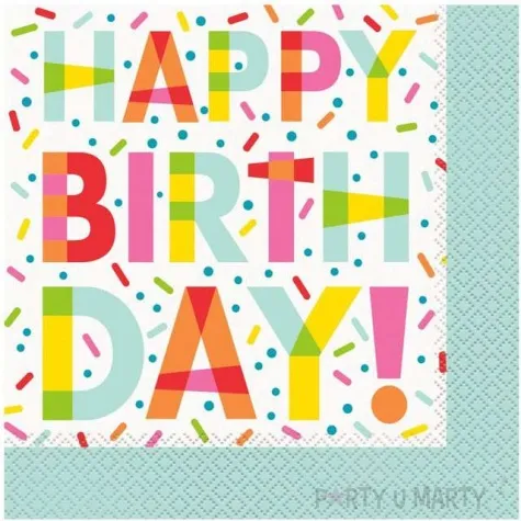 serwetki papierowe donut party happy birthday unique 33 cm 16 szt