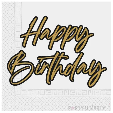 serwetki papierowe happy birthday bialy procos 33 cm 20 szt