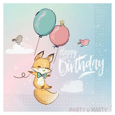 serwetki papierowe happy birthday lisek godan 33 cm 20 szt