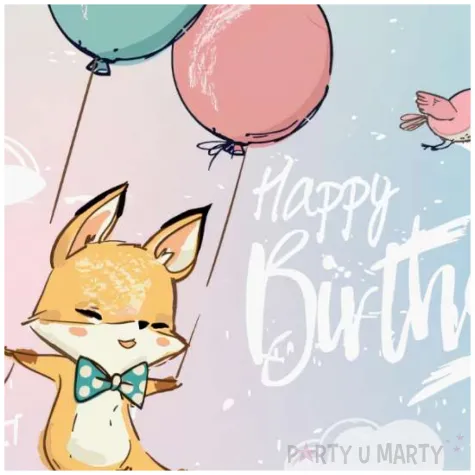 serwetki papierowe happy birthday lisek godan 33 cm 20 szt