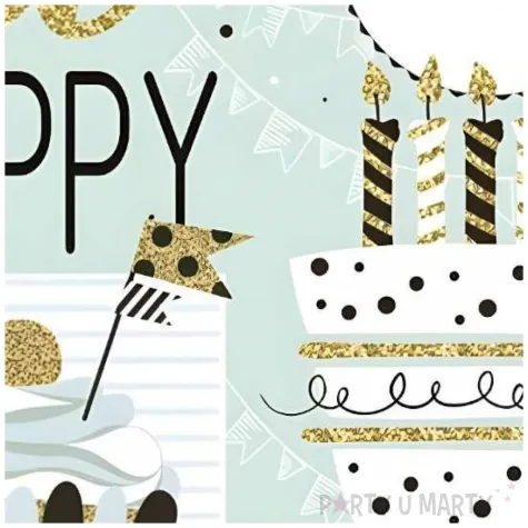 serwetki papierowe happy birthday tort mietowy maki 33 cm 20 szt