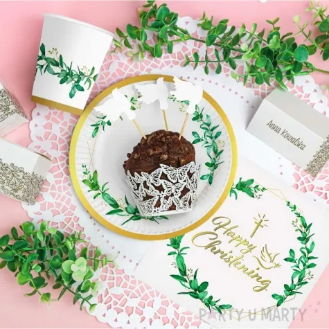 serwetki papierowe happy christening bialy godan 33 cm 20 szt