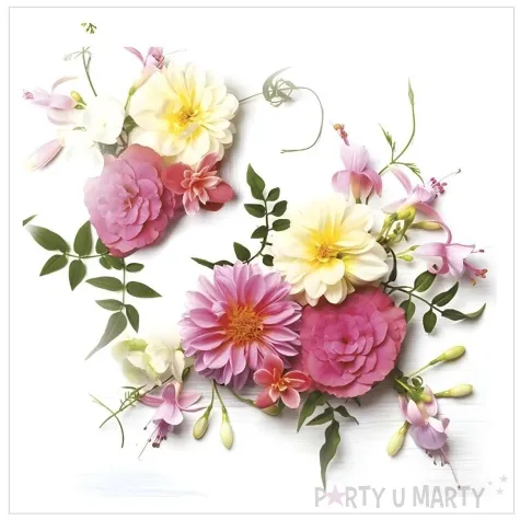 serwetki papierowe kwiaty dalia maki 33 cm 20 szt