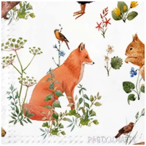 serwetki papierowe lesne zwierzeta paw 33 cm 20 szt