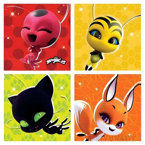 serwetki papierowe miraculous amscan 33 cm 16 szt