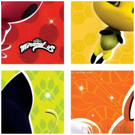 serwetki papierowe miraculous amscan 33 cm 16 szt